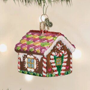 Old World Christmas, OWC, "Gingerbread House" Glass Ornament #20013 Holiday
